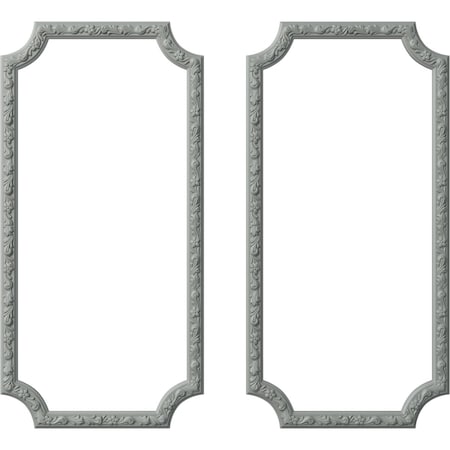 Ekena Millwork 24-in. W x 48-in. H Sussex Floral Panel Moulding Kit Double Panel PMLKSU24X48B